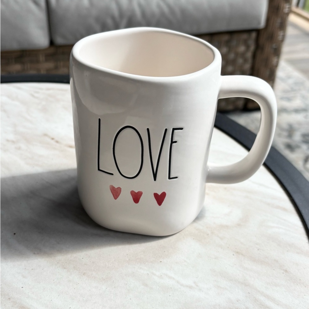 Rae Dunn White and Red Love Mug Dining Collection